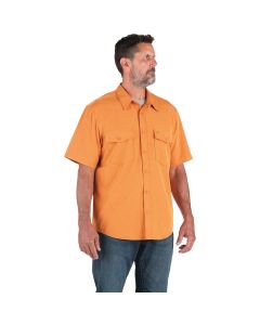 Berne Flex180 Men's 2XL Heathered Dusty Orange UPF Button Down Short Sleeve Shirt