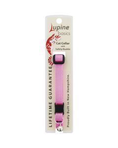 Lupine 1/2 In. Adjustable Pink Cat Collar with Bell