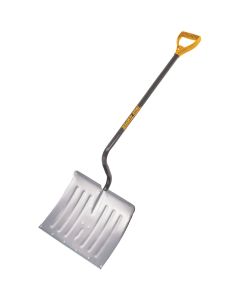 True Temper 18 In. Aluminum Snow Shovel with Steel Wear Strip and 37.5 In. Steel Handle