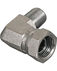 Apache 3/8 In. Male Pipe x 3/8 In. Female Pipe Swivel 90 Deg. Hydraulic Hose Adapter