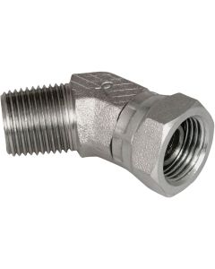 Apache 1/2 In. Male Pipe x 1/2 In. Female Pipe Swivel 45 Deg. Hydraulic Hose Adapter