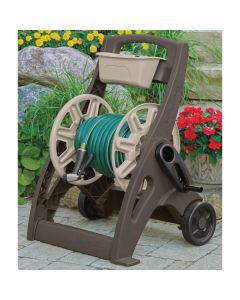 Suncast 225 Ft. x 5/8 In. Taupe & Bronze Hosemobile Resin Hose Reel with Storage Bin