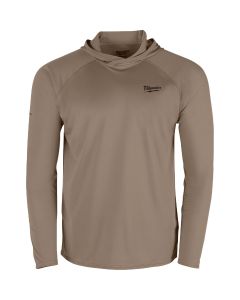 Milwaukee Workskin Small Sandstone Hooded Men's Sun Shirt