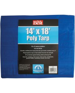 Do it Best Blue Woven 14 Ft. x 18 Ft. Medium Duty Poly Tarp