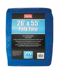 Do it Best Blue Woven 26 Ft. x 55 Ft. Medium Duty Poly Tarp