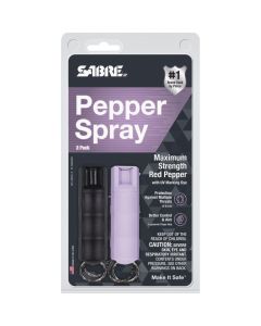 Sabre Hard Case Key Ring Lavender/Black Pepper Spray (2-Pack)