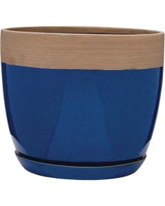 Southern Patio Ana 8 In. Ceramic Clayworks Navy Planter