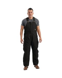Berne Men's XL Black Heritage Insulated Duck Bib Overalls