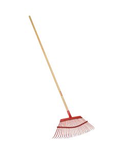 Corona 19 In. Steel Head Lawn and Leaf Rake with 54 In. Wood Handle (25-Tine)