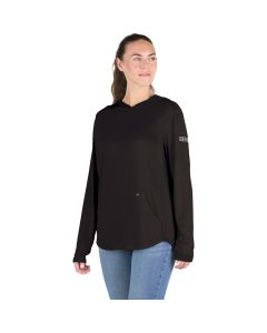 Berne Women's Large Black Long Sleeve Hooded UPF Sun Shirt