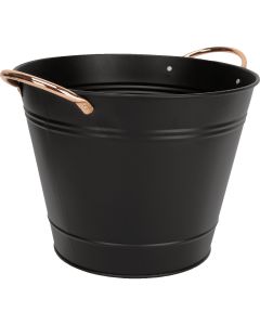 Panacea 10 In. Round Steel Black Modern Farmhouse Washtub Planter