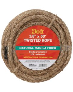 Do it Best 3/8 In. x 50 Ft. Natural Twisted Manila Fiber Packaged Rope