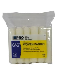 6-1/2" x 1/2" Nap Pro Solutions 41651 Signature, White Woven Mini-Roller Cover, 12-Pack