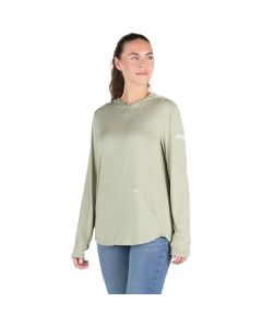 Berne Women's 2XL Heathered Seagrass Long Sleeve Hooded UPF Sun Shirt