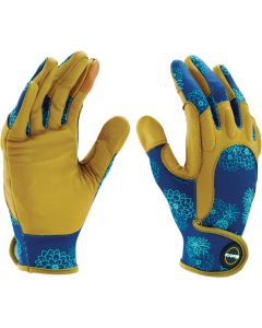 Miracle-Gro Women's Medium/Large Leather Floral High Dexterity Garden Glove