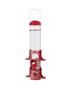 Stokes Select Red Plastic 1.6 Lb. Capacity Tube Bird Feeder