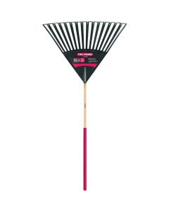 Truper Tru Tough 30 In Poly Head 48 In. Wood Handle Clog-Resistant Leaf Rake