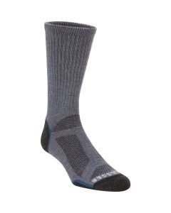 Hiwassee Trading Company Large Charcoal/Blue Lightweight Performance Tech Crew Sock