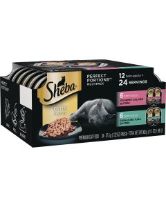 Sheba Perfect Portions Cuts in Gravy Gourmet Salmon/Signature Tuna Adult Wet Cat Food (12-Pack)