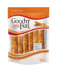 Good 'N' Fun Triple Flavor Roll Dog Snack (6-Pack)