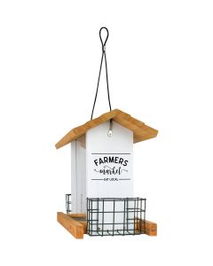 Nature's Way Cedar 3 Qt. Seed/2 Suet Cake Farmhouse Hopper Bird Feeder