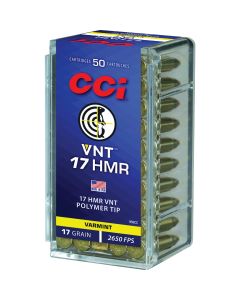 CCI 17 HMR 17 Grain Varmint Tipped Rimfire Ammunition Cartridges