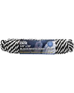 Do it Best 3/8 In. x 50 Ft. Black & White Derby Polypropylene Packaged Rope