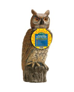 Gardeneer Natural Enemy Scarecrow 18 In. Solar Owl Pest Deterrent Decoy