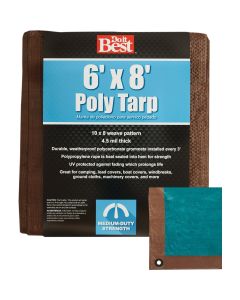 6x8 Br/Gr Med Duty Tarp