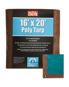 16x20 Br/Gr Medduty Tarp