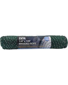 1/4x100'Grn Polybrd Rope