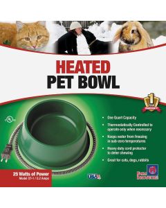 Farm Innovators 1 Qt. Plastic Heated Pet Bowl