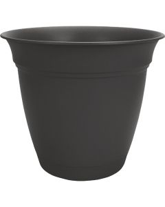 HC Companies Eclipse 10 In. Black Planter with Saucer