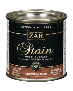 ZAR Oil-Based Wood Stain, Premium Teak, 1/2 Pt.