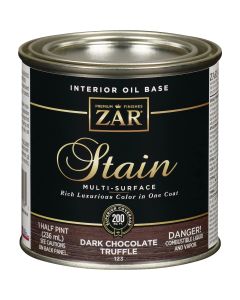 ZAR Oil-Based Wood Stain, Dark Chocolate Truffle, 1/2 Pt.