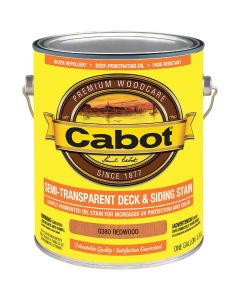 Cabot Semi-Transparent Deck & Siding Exterior Stain & Sealer, Redwood, 1 Gal.