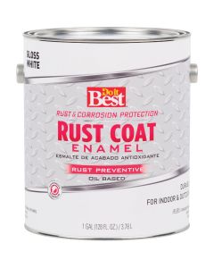 Do it Best Rust Coat Oil-Based Gloss Enamel, White, 1 Gal.