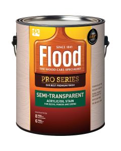 Flood Pro Series Acrylic/Oil Semi-Transparent Deck Fence And Siding Exterior Stain, Neutral Base, 1 Gal.