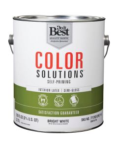 Do it Best Color Solutions Latex Self-Priming Semi-Gloss Interior Wall Paint, Bright White, 1 Gal.