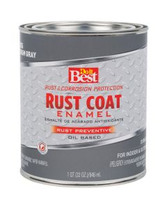 Do it Best Rust Coat Oil-Based Gloss Enamel, Medium Gray, 1 Qt.