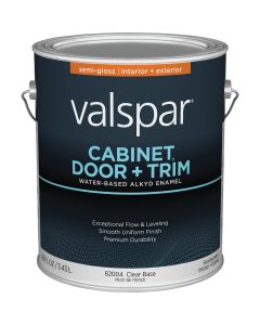 Valspar Cabinet Door & Trim Waterborne Alkyd Semi-Gloss Interior/Exterior Enamel, Clear Base, 1 Gal.