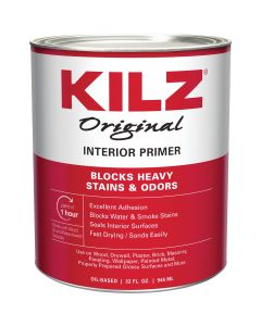 Kilz Original Oil-Based Interior Primer Sealer Stainblocker, White, 1 Qt.