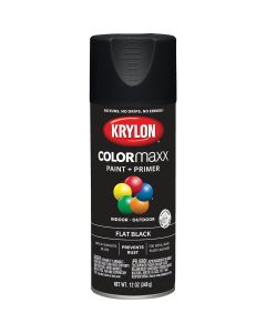 Krylon ColorMaxx 12 Oz. Flat Spray Paint, Black