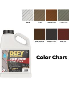 Defy Solid Color Wood Stain, Dark Walnut, 1 Gal.