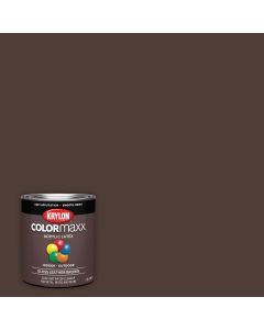 Krylon ColorMaxx Gloss Interior/Exterior Wall Paint, Leather Brown, 1 Qt.