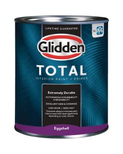 Glidden Total Interior Paint + Primer Eggshell White & Pastel Base Quart