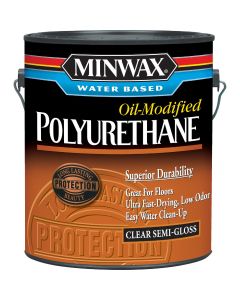 Minwax Semi-Gloss Water Based Oil-Modified Interior Polyurethane, 1 Gal.