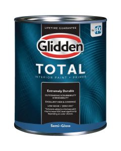 Glidden Total Interior Paint + Primer Semi-Gloss White & Pastel Base Quart