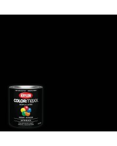 Krylon ColorMaxx Satin Interior/Exterior Wall Paint, Black, 1 Qt.