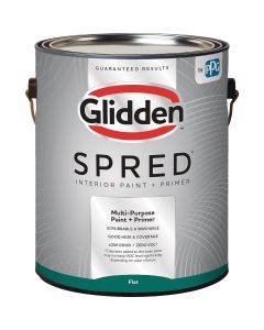 Glidden Spred Interior Paint + Primer Flat White & Pastel Base 1 Gallon